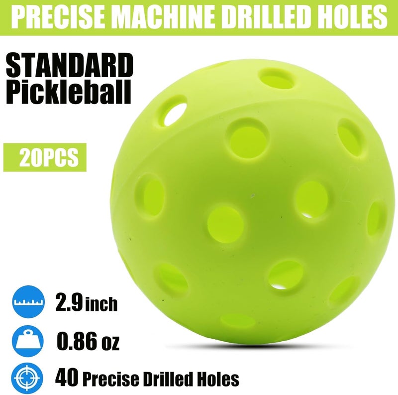Magicorange Pickleball Balls, 20 Pack USAPA Approved Outdoor Pickleballs, High Elasticity & Durable Pickle Balls - Image 2